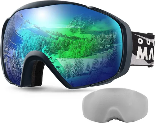 Miniatura 19 de OutdoorMaster Gafas de esquí con cubierta, gafas de nieve para snowboard OTG antivaho