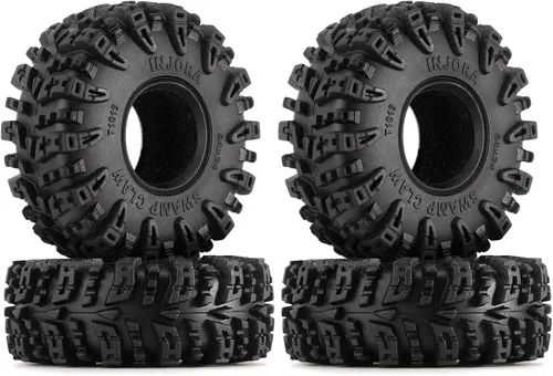 INJORA Neumáticos 1.0 - Neumáticos S5 Swamp Claw para Terreno de Lodo para TRX4M AX24 Axial SCX24 FCX24 Auto RC Crawler 1/18 1/24, 64 * 24mm, T1019
