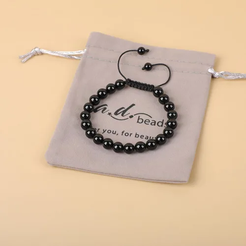 Miniatura 76 de AD Beads Pulseras de piedras preciosas unisex de 0.315 pulgadas (0.315 in), macramé curativo ajustable de 7 a 9 pulgadas Usa esta pulsera