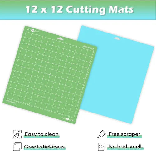 Miniatura 4 de HTVRONT Variedad de alfombrillas de corte, 2 alfombrillas de corte de 12 x 12 pulgadas compatibles con Cricut Maker 3/4/Maker/Explore 3/4/5/Air