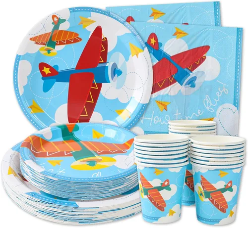 Miniatura 8 de Suministros de fiesta de leche y galletas - Sirve 24. Cenas, platos de postre, tazas, servilletas. Decoraciones de cumpleaños de galletas