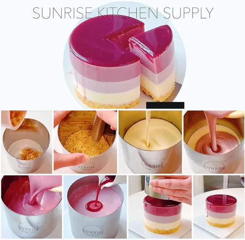 Miniatura 5 de Paquete de 4 moldes de acero inoxidable para suministros de cocina Sunrise, 3 x 2.75 pulgadas (3 x 2.75 pulgadas)