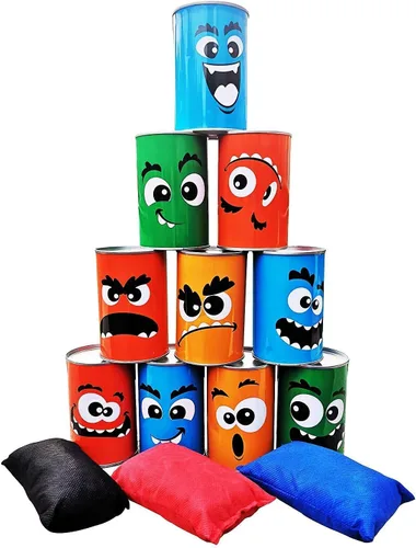 Miniatura 5 de Juegos de torre gigante de volteo de bloques de madera para apilar + juego de lanzamiento de bolsas de frijoles para adultos, niños, diversión