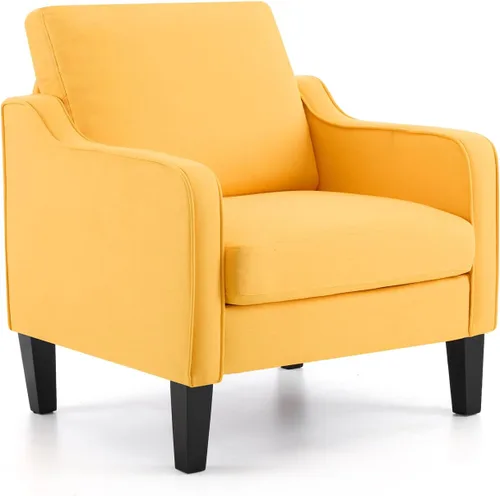 Miniatura 29 de VINGLI Juego de 2 Sillas de Acento Modernas, Sillas Beige para Sala de Estar, Sillón Cómodo para Dormitorio, Silla de Sofá Tapizada, Silla