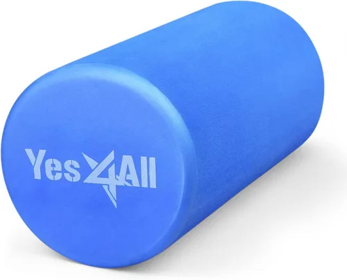 Yes4All Rodillo de espuma EVA firme para la espalda - Rodillo redondo para la espalda para ejercicio, yoga y pilates 12/18/24/36 pulgadas A. Azul