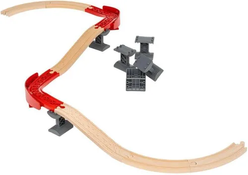 Miniatura 8 de BRIO Ascending Curves Track Pack - Expansión ferroviaria elaborada por expertos Madera de haya certificada FSC Mejora las habilidades motoras