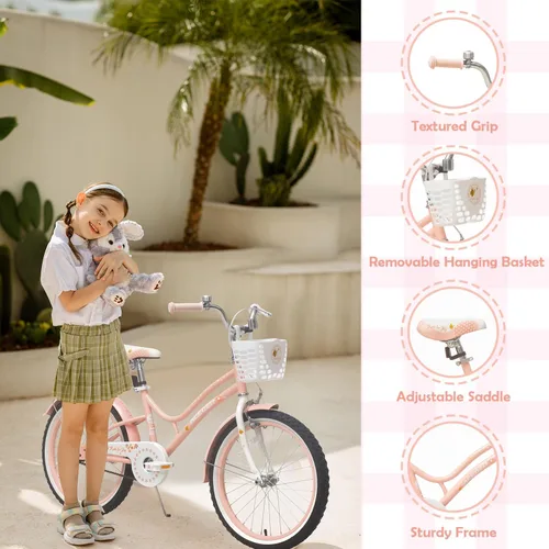 Miniatura 3 de ACEGER Kids Bike for 2-14 Years Old, 12 14 16 18 Inch Girls Bike with Removable Training Wheels, 20 Inch Kid's Bicycle with Kickstand only
