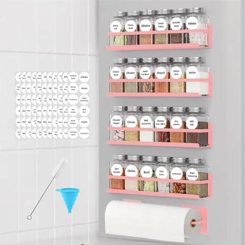 Miniatura 13 de Estante magnético para especias con frascos, estante magnético para especias para refrigerador, 24 tarros de especias con etiqueta, estantes Negro