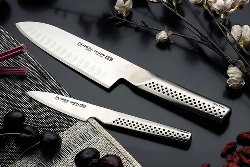Miniatura 3 de Global Ukon - Cuchillo para verduras de 5 pulgadas, acero inoxidable japonés ligero, borde afilado, soporte ambidiestro para pulgar, fabricado
