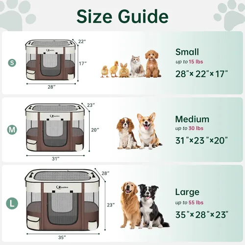 Miniatura 2 de Siedihit Corralito para Perros y Gatos, Corralitos Portátiles para Mascotas y Cachorros para Jaula de Viaje al Aire Libre, Uso Interior Después