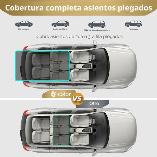 Miniatura 7 de F-color Forro de carga para perros SUV, resistente al agua, cubierta de carga para mascotas, tapete para asiento de perro de tamaño mediano, SUV
