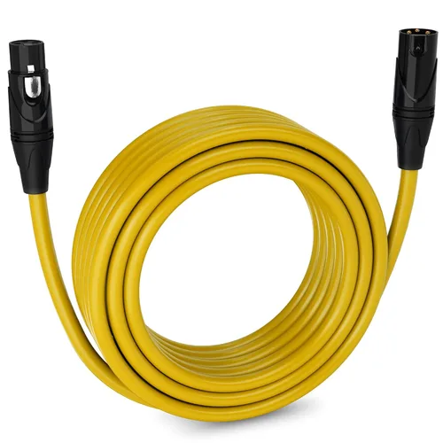 Miniatura 128 de LyxPro Cable de micrófono XLR hembra a macho de ángulo recto de 3 pines de 1.5 pies para altavoces amplificados, interfaz de audio, rendimiento