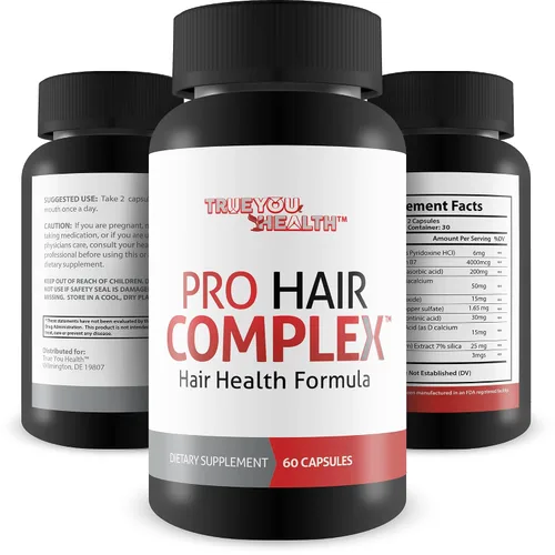 Miniatura 4 de True You Health Pro Hair Complex - Suplemento para el crecimiento del cabello, biotina, vitaminas y minerales para un cabello más grueso, más