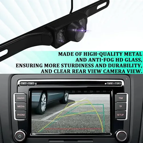 Miniatura 3 de Cámara de respaldo para matrícula de automóvil, 8 HD LED infrarrojos, cámara de visión trasera inversa para vehículos, a prueba de polvo