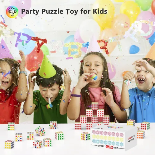 Miniatura 6 de Vdealen - Juego de 24 mini cubos rompecabezas para fiestas para niños, cubo mágico de 3x3 de 1.18 pulgadas para recompensas escolares y premios