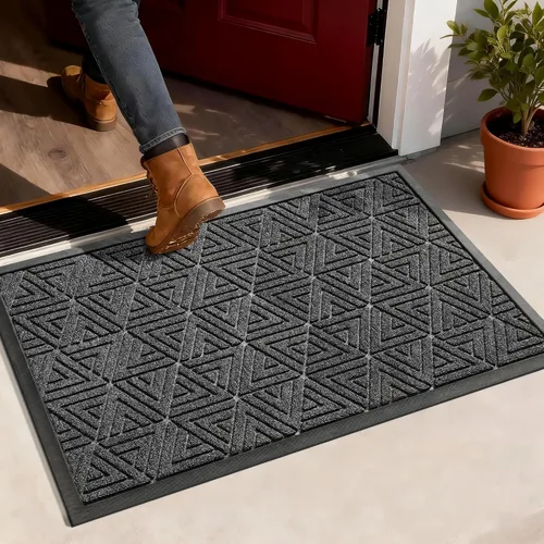 Miniatura 10 de Yimobra Alfombra para Puerta Delantera Exterior Entrada 29.5x17, Impermeable Resistente Alfombras Exteriores para Puerta Delantera, Alfombra