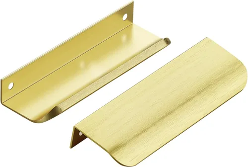 Miniatura 31 de Ravinte Hardware Paquete de 6 Manijas Doradas para Gabinete, Tiradores de Borde de Dedo de 3 Pulgadas (76mm), Centro de Orificio de 2 Pulgadas