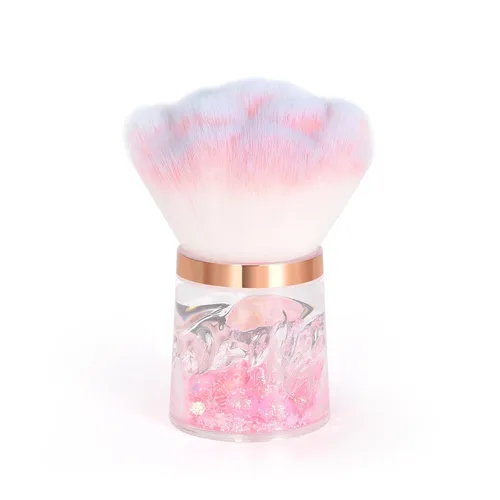 Miniatura 10 de KADS Cepillo para polvo de uñas, cepillo de maquillaje con forma de flor, base de cristal, cepillo de limpieza de uñas, herramienta de cepillo