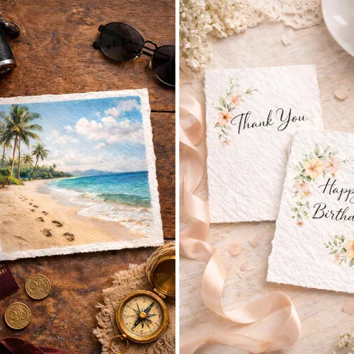 Miniatura 7 de 60 hojas de papel de acuarela de algodón blanco de 300 GSM, borde texturizado de 5 x 7 pulgadas, ideal para invitaciones de boda, acuarelas, 60