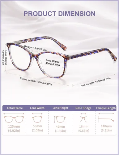 Miniatura 5 de Madison Avenue - Lentes de lectura cuadrados vintage para mujer, con filtro de luz azul, fabricados en TR90, reducen el cansancio visual
