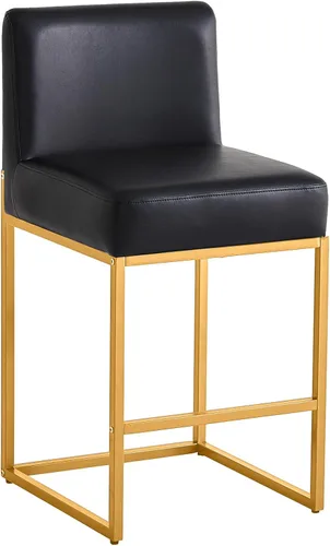 Miniatura 19 de Taburetes de bar de altura de mostrador, taburetes de bar de 26 pulgadas, 1 juego, taburetes de cocina modernos de cuero sintético con respaldos