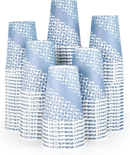 Miniatura 9 de MUCHII Tazas de café de papel de 16 onzas, vasos de papel desechables, 210 unidades, vasos de papel desechables para bebidas calientes, tazas