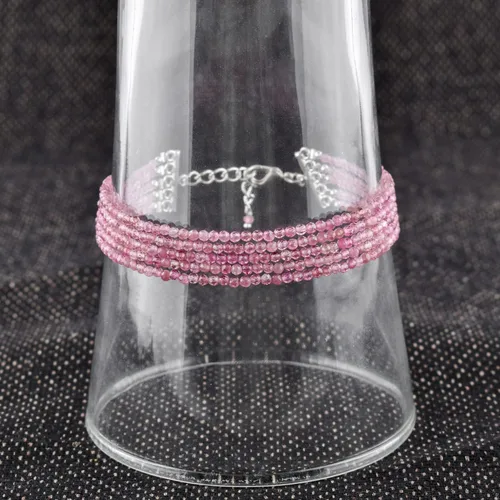 Miniatura 18 de YANARA Gemstone Bracelets For Women Birthstone, Natural Gemstone Layered Micro-Beads, Dainty Handmade Jewelry Chakra Energy Healing Crystals Silver
