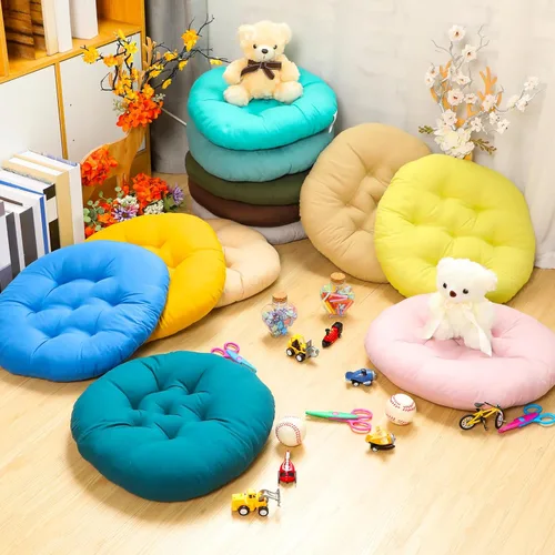 Miniatura 4 de Fumete 12 Piezas Cojines de Suelo Asientos 16 x 16 Pulgadas Color Redondo Asiento Lectura Cojines de Silla de Suelo para Niños Adultos Aula Casa