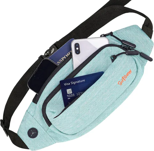 Riñonera grande para hombre con 5 bolsillos con cremallera, paquete de bolsa de cintura para correr, deporte, entrenamiento, viajes, Casual