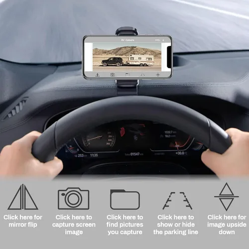 Miniatura 3 de Cámara de respaldo inalámbrica EWAY WiFi con enganche magnético, batería recargable para fácil enganche de cuello de ganso, barco de caballos
