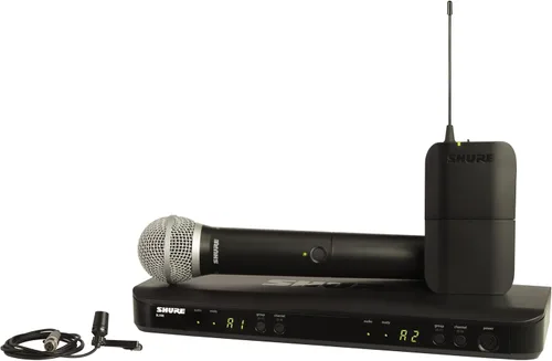 Shure BLX1288/CVL Sistema de Micrófono Inalámbrico - Vida de Batería de 14 Horas, Alcance de 300 Pies, UHF | Incluye Micrófonos de Mano y de Solapa,