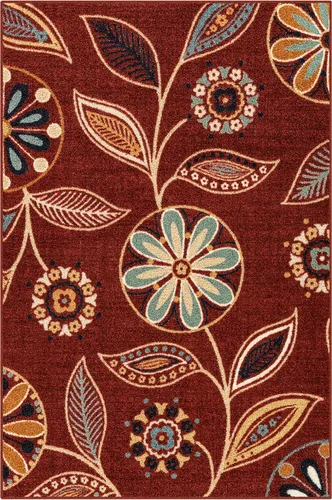 Miniatura 63 de Maples Rugs Reggie - Alfombra de pasillo floral, fabricada en Estados Unidos, lavable, antideslizante, alfombra de interior para cocina, pasillo