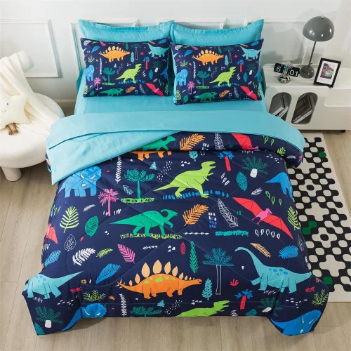 Miniatura 11 de Juego de ropa de cama de 5 piezas con lazo rosa para niñas, tamaño individual, ropa de cama Kawaii en una bolsa con sábanas de microfibra suave
