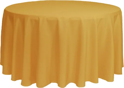 Miniatura 10 de YOUR CHAIR COVERS - Mantel redondo de poliéster prémium de 120 pulgadas - Mantel de lino color champán para mesas redondas estándar