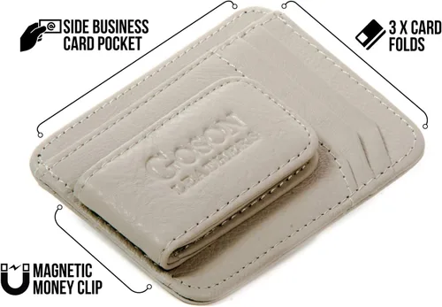 Miniatura 4 de Goson Cartera de cuero con clip para dinero para hombre, billetera de bolsillo frontal, tarjetero de crédito, cartera minimalista delgada