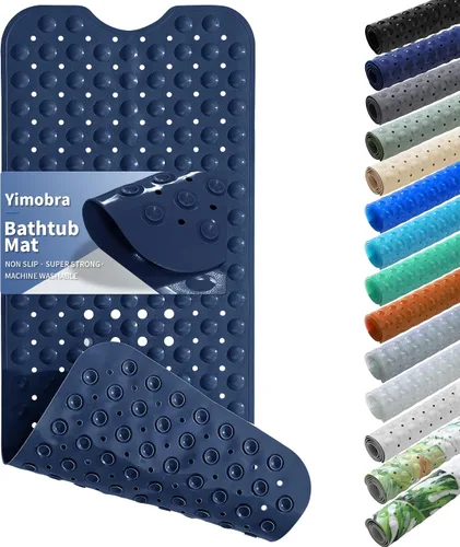 Miniatura 13 de Yimobra - Tapete original para bañera antideslizante extralargo con ventosas grandes y agujeros de drenaje, lavable a máquina