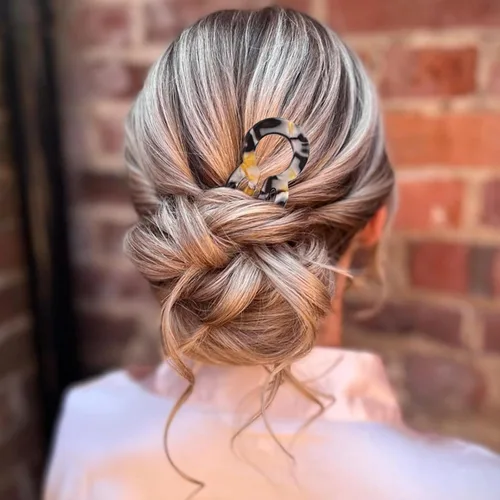 Miniatura 6 de 4 horquillas francesas en forma de U para mujer, pinzas de acetato para cabello grueso, fino y fino, pasadores decorativos para moño en negro
