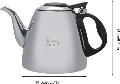 Miniatura 8 de Gavigain Hervidor de té para estufa de 1.5 L, tetera de acero inoxidable con mango resistente al calor para el hogar