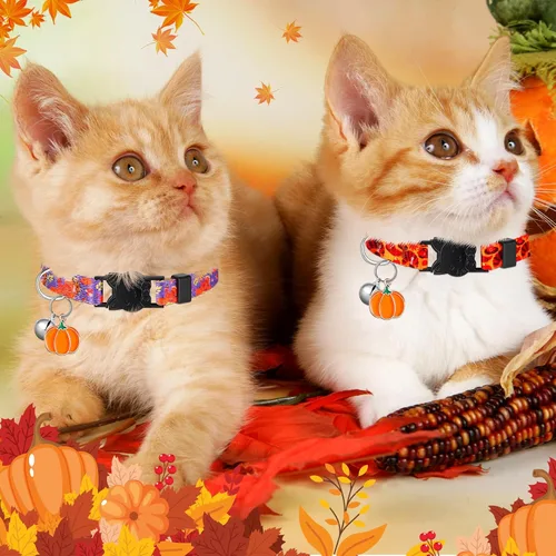 Miniatura 4 de Talltalk Paquete de 15 collares de gato ajustables para otoño, con hebilla de plástico para Halloween, Acción de Gracias, vacaciones, gatito