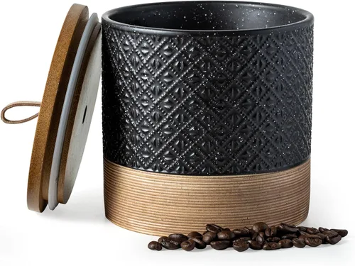 Miniatura 22 de Miamolo Botes de cerámica para café Contenedores de cocina para almacenamiento de alimentos para especias, azúcar, bolsas de té, botes apilables
