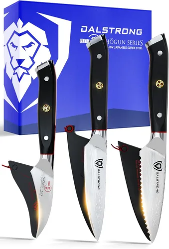 Dalstrong Shogun Series - Juego de cuchillos de pelar, 3 piezas, cuchillo japonés de acero de Damasco, 3.5 pulgadas, pico de pájaro de 3 pulgadas,