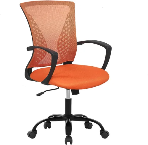 Miniatura 8 de PayLessHere Silla de oficina, silla de computadora, ergonómica, ajustable, malla ejecutiva, respaldo medio con ruedas giratorias de 360 grados, Gris