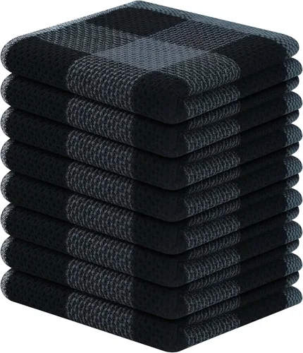 Miniatura 25 de Mordimy Toallas de cocina 100% algodón con tejido de gofre, 13 x 28 pulgadas, paños de cocina súper suaves y absorbentes para secar platos, paquete
