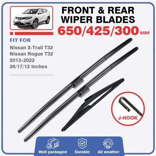Miniatura 2 de Escobillas de limpiaparabrisas compatibles con Nissan X-Trail T32 Nissan Rogue 2013-2022 X Trail XTrail - Accesorios para parabrisas delantero