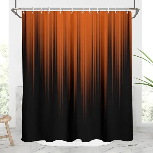 Miniatura 22 de AAtter - Cortina de ducha negra y gris con arte abstracto ombre gótico gótico estético para hombres, extra larga XL grande, de tela para decoración