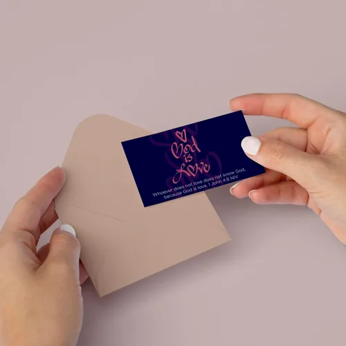 Miniatura 4 de God is Love, 1 Juan 4:8, paquete a granel de 25 tarjetas de afirmación cristiana de las Escrituras para niños, tarjetas de memoria bíblica