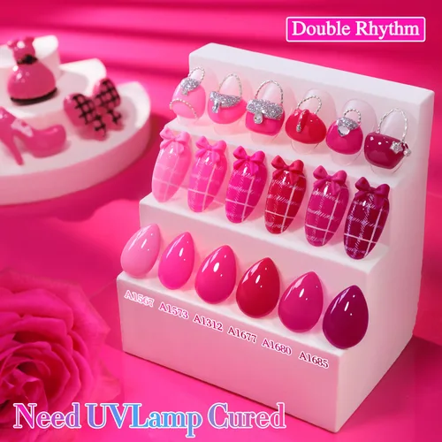 Miniatura 4 de Double Rhythm - Juego de esmalte de uñas en gel de 28 piezas, 0.5 onzas, kit de esmalte de uñas de gel de remoción, mismo color, misma botella, arte