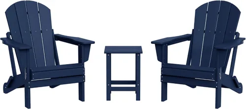 Miniatura 36 de WestinTrends Malibu HDPE - Silla plegable Adirondack de polietileno para exteriores, color negro