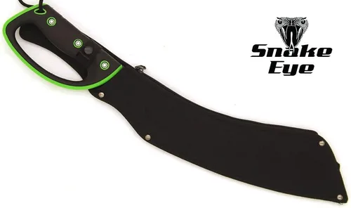 Miniatura 4 de Snake Eye Tactical Machete de hoja fija Full-Tang con vaina para caza, camping, pesca al aire libre (BK-GN)