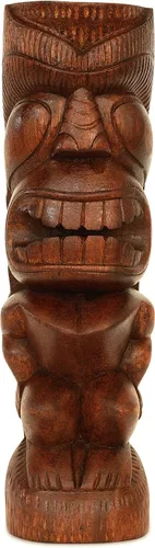 Miniatura 8 de G6 Collection Escultura de estatua tribal primitiva de madera extra grande de 24 pulgadas, hecha a mano, tótem de barra tiki, hecho a mano, regalo